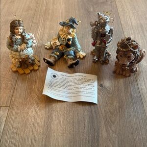 Smithsonian Wizard of Oz Ornament Set 4pc Denslow Illustration Dorothy Lion